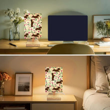 Load image into Gallery viewer, Flower Garden Chocolate Dachshund Desktop Table Lamp-Desk Lamps-Christmas,Dachshund,Dog Dad Gifts,Dog Mom Gifts,Home Decor,Lamp-6