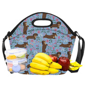 Flower Garden Chocolate Dachshund Neoprene Lunch Bag-19