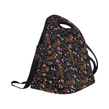 Load image into Gallery viewer, Flower Garden Chocolate Dachshund Neoprene Lunch Bag-11