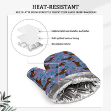 Load image into Gallery viewer, Flower Garden Chocolate Dachshund Oven Mitts and Pot Holder Set-Kitchen Decor-Accessories,Dachshund,Dog Mom Gifts-4
