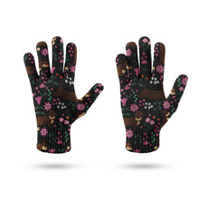 Load image into Gallery viewer, Flower Garden Chocolate Dachshund Touch Screen Gloves-Accessories-Accessories, Dachshund, Dog Dad Gifts, Dog Mom Gifts, Gloves-13