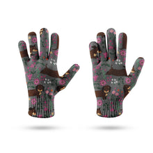 Load image into Gallery viewer, Flower Garden Chocolate Dachshund Touch Screen Gloves-Accessories-Accessories, Dachshund, Dog Dad Gifts, Dog Mom Gifts, Gloves-12