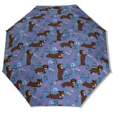 Load image into Gallery viewer, Flower Garden Chocolate Dachshund Umbrella-Accessories-Accessories,Dog Mom Gifts,Umbrella-16