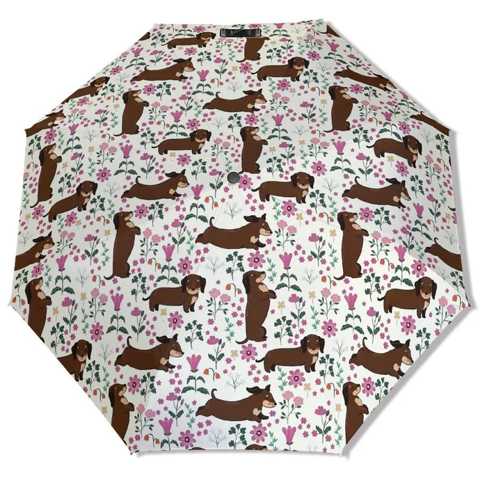 Flower Garden Chocolate Dachshund Umbrella-Accessories-Accessories,Dog Mom Gifts,Umbrella-21