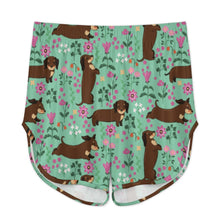 Load image into Gallery viewer, Flower Garden Chocolate Dachshund Women's Cami and Shorts Pajama Set-14