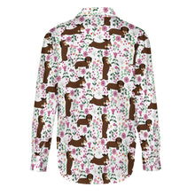 Load image into Gallery viewer, Flower Garden Chocolate Dachshund Women&#39;s Shirt-Apparel-Apparel,Dachshund,Dog Mom Gifts,Shirt-13