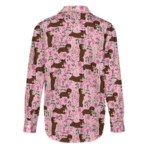 Load image into Gallery viewer, Flower Garden Chocolate Dachshund Women&#39;s Shirt-Apparel-Apparel,Dachshund,Dog Mom Gifts,Shirt-16