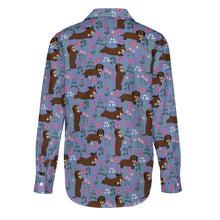 Load image into Gallery viewer, Flower Garden Chocolate Dachshund Women&#39;s Shirt-Apparel-Apparel,Dachshund,Dog Mom Gifts,Shirt-19