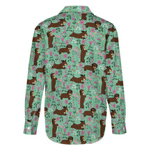 Load image into Gallery viewer, Flower Garden Chocolate Dachshund Women&#39;s Shirt-Apparel-Apparel,Dachshund,Dog Mom Gifts,Shirt-22