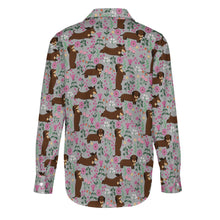 Load image into Gallery viewer, Flower Garden Chocolate Dachshund Women&#39;s Shirt-Apparel-Apparel,Dachshund,Dog Mom Gifts,Shirt-28