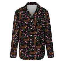 Load image into Gallery viewer, Flower Garden Chocolate Dachshund Women&#39;s Shirt-Apparel-Apparel,Dachshund,Dog Mom Gifts,Shirt-9