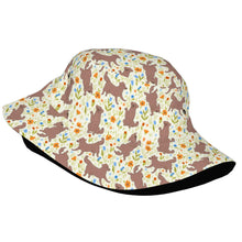 Load image into Gallery viewer, Flower Garden Chocolate Labrador Bucket Hat-Hats &amp; Caps-Accessories,Chocolate Labrador,Dog Dad Gifts,Dog Mom Gifts,Hats-42