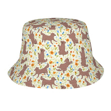 Load image into Gallery viewer, Flower Garden Chocolate Labrador Bucket Hat-Hats &amp; Caps-Accessories,Chocolate Labrador,Dog Dad Gifts,Dog Mom Gifts,Hats-Ivory White-One Size-41