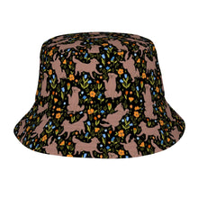 Load image into Gallery viewer, Flower Garden Chocolate Labrador Bucket Hat-Hats &amp; Caps-Accessories,Chocolate Labrador,Dog Dad Gifts,Dog Mom Gifts,Hats-Midnight Black-One Size-9