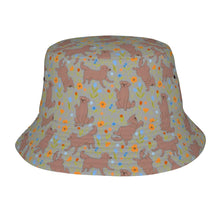 Load image into Gallery viewer, Flower Garden Chocolate Labrador Bucket Hat-Hats &amp; Caps-Accessories,Chocolate Labrador,Dog Dad Gifts,Dog Mom Gifts,Hats-Parisian Gray-One Size-25
