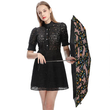 Load image into Gallery viewer, Flower Garden Chocolate Labradors Umbrella-Accessories-Accessories,Dog Mom Gifts,Umbrella-8