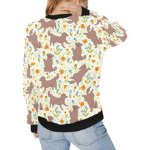 Load image into Gallery viewer, Flower Garden Chocolate Labradors Women&#39;s Sweatshirt-Apparel-Apparel, Chocolate Labrador, Labrador, Shirt, Sweatshirt, T Shirt-6