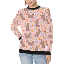 Load image into Gallery viewer, Flower Garden Chocolate Labradors Women&#39;s Sweatshirt-Apparel-Apparel, Chocolate Labrador, Labrador, Shirt, Sweatshirt, T Shirt-Pink-XS-4