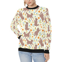 Load image into Gallery viewer, Flower Garden Chocolate Labradors Women&#39;s Sweatshirt-Apparel-Apparel, Chocolate Labrador, Labrador, Shirt, Sweatshirt, T Shirt-Ivory-XS-1