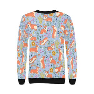 Flower Garden Corgi Love Women's Sweatshirt-Apparel-Apparel, Corgi, Sweatshirt-11