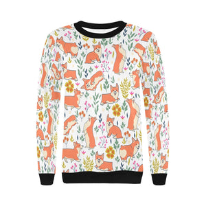 Flower Garden Corgi Love Women's Sweatshirt-Apparel-Apparel, Corgi, Sweatshirt-4