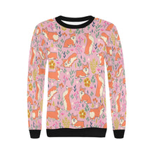 Load image into Gallery viewer, Flower Garden Corgi Love Women&#39;s Sweatshirt-Apparel-Apparel, Corgi, Sweatshirt-6