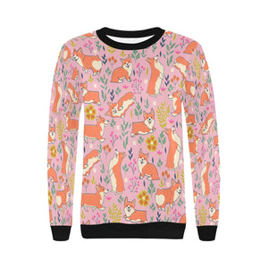 Flower Garden Corgi Love Women's Sweatshirt-Apparel-Apparel, Corgi, Sweatshirt-6