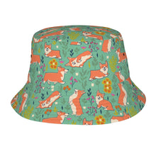 Load image into Gallery viewer, Flower Garden Corgis Bucket Hat-Hats &amp; Caps-Accessories,Corgi,Dog Dad Gifts,Dog Mom Gifts,Hats-Mint Green-One Size-9