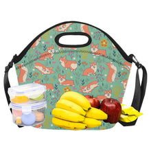 Load image into Gallery viewer, Flower Garden Corgis Neoprene Lunch Bag-24