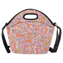 Load image into Gallery viewer, Flower Garden Corgis Neoprene Lunch Bag-Light Pink-ONESIZE-3