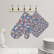 Load image into Gallery viewer, Flower Garden Corgis Oven Mitts and Pot Holder Set-Kitchen Decor-Accessories,Corgi,Dog Mom Gifts-10