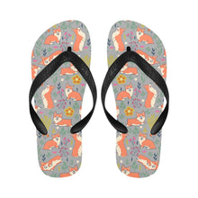 Load image into Gallery viewer, Flower Garden Corgis Unisex Slippers-Footwear-Accessories, Corgi, Dog Mom Gifts, Slippers-2