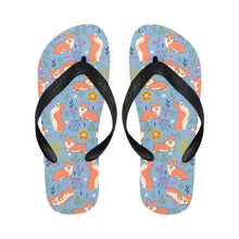 Load image into Gallery viewer, Flower Garden Corgis Unisex Slippers-Footwear-Accessories, Corgi, Dog Mom Gifts, Slippers-6