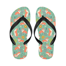 Load image into Gallery viewer, Flower Garden Corgis Unisex Slippers-Footwear-Accessories, Corgi, Dog Mom Gifts, Slippers-8