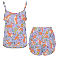 Load image into Gallery viewer, Flower Garden Corgis Women's Cami and Shorts Pajama Set-7