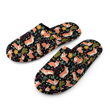 Load image into Gallery viewer, Flower Garden Corgis Women's Cotton Mop Slippers-Footwear-Accessories, Corgi, Dog Mom Gifts, Slippers-34