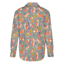 Load image into Gallery viewer, Flower Garden Corgis Women's Shirt-Apparel-Apparel,Corgi,Dog Mom Gifts,Shirt-29