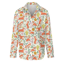 Load image into Gallery viewer, Flower Garden Corgis Women's Shirt-Apparel-Apparel,Corgi,Dog Mom Gifts,Shirt-1