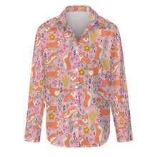 Load image into Gallery viewer, Flower Garden Corgis Women's Shirt-Apparel-Apparel,Corgi,Dog Mom Gifts,Shirt-5