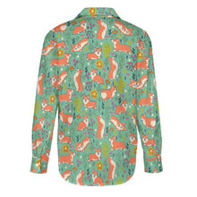 Load image into Gallery viewer, Flower Garden Corgis Women's Shirt-Apparel-Apparel,Corgi,Dog Mom Gifts,Shirt-17