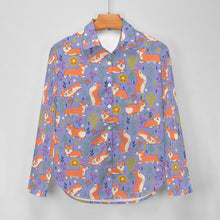 Load image into Gallery viewer, Flower Garden Corgis Women's Shirt-Apparel-Apparel,Corgi,Dog Mom Gifts,Shirt-22