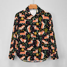 Load image into Gallery viewer, Flower Garden Corgis Women's Shirt-Apparel-Apparel,Corgi,Dog Mom Gifts,Shirt-34