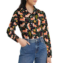 Load image into Gallery viewer, Flower Garden Corgis Women's Shirt-Apparel-Apparel,Corgi,Dog Mom Gifts,Shirt-35