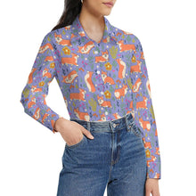 Load image into Gallery viewer, Flower Garden Corgis Women's Shirt-Apparel-Apparel,Corgi,Dog Mom Gifts,Shirt-21