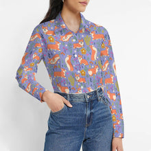 Load image into Gallery viewer, Flower Garden Corgis Women's Shirt-Apparel-Apparel,Corgi,Dog Mom Gifts,Shirt-31