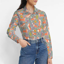 Load image into Gallery viewer, Flower Garden Corgis Women's Shirt-Apparel-Apparel,Corgi,Dog Mom Gifts,Shirt-28