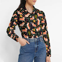Load image into Gallery viewer, Flower Garden Corgis Women's Shirt-Apparel-Apparel,Corgi,Dog Mom Gifts,Shirt-33