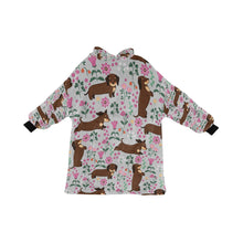 Load image into Gallery viewer, Flower Garden Dachshund Blanket Hoodie for Women-Apparel-Apparel, Blankets-Silver-ONE SIZE-12