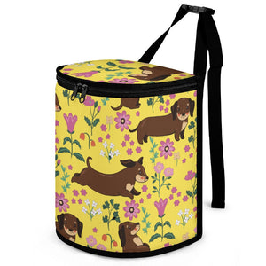 Flower Garden Dachshund Love Multipurpose Car Storage Bag-ONE SIZE-Gold-13