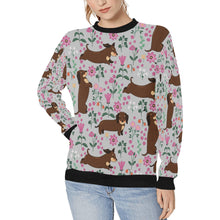 Load image into Gallery viewer, Flower Garden Dachshunds Love Women&#39;s Sweatshirt-Apparel-Apparel, Dachshund, Sweatshirt-Silver-XS-12